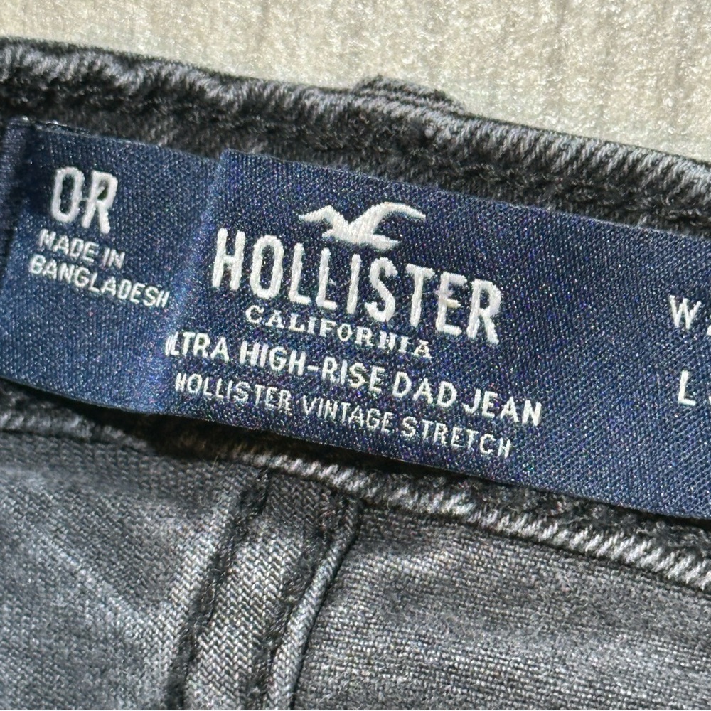 HOLLISTER Black Ultra High Rise Vintage Stretch Dad Jeans 24 / 0 - Picture 7 of 10